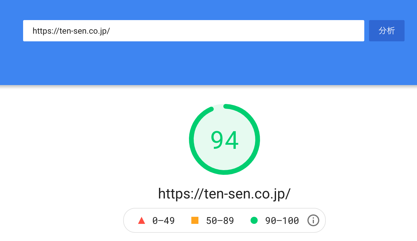 サイトスピードの診断
